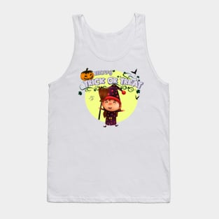 Cute cartoon Happy Halloween.Trick or Treat. Tank Top